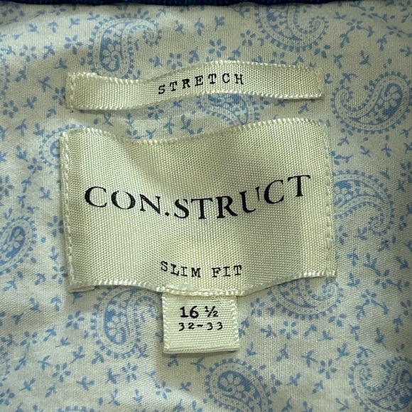Construct Men’s 16.5 Slim Fit Stretch Button Down Shirt - Picture 3 of 9